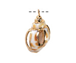 Babylonia Turbo Shell Openwork Pendant w/ Gold Finish 14-17x23-29mm