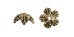 Antique Gold (plated) Leaf Bead Cap 6x14mm
