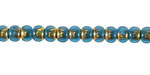 Czech Glass Pacific Blue w/ Gold Trica Beads 4x5mm