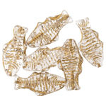 Czech Glass Crystal w/ Gold Wash Trout Fish Bead 24x10mm