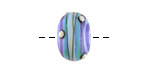 Grace Lampwork Matte Blue Ombre Party Rondelle 10x16mm