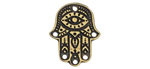 TierraCast Antique Brass (plated) Hamsa Hand Focal Link 17x21mm