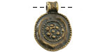 Mykonos Antique Brass (plated) Ancient Floral Medallion Pendant 19x25mm
