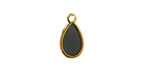 24K Gold (Plated) Transparent Jet Resin Drop Focal 8x15mm
