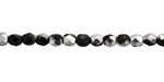 Czech Glass Jet 1/2 Silver Fire Polished Round 4mm