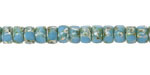 Czech Glass Matubo Blue Turquoise w/ Rembrandt Tri-cut 2/0 Seed Bead