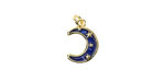 18k Gold (plated) Coablt Enamel Small Celestial Crescent Moon Focal 9.5x13.5mm