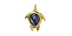 Sodalite w/ Gold Finish Sea Turtle Focal 15x19mm
