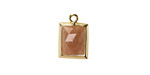 Peach Moonstone w/ Gold Finish Faceted Rectangle Focal 10x15mm
