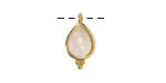 Blue Rose Quartz w/ Gold Finish Faceted Teardrop Focal 10x12mm