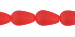 Cherry Red Beach-Style Glass Teardrop Round 17x10mm