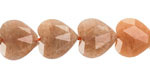 Peach Moonstone Microfaceted Heart 13-14mm
