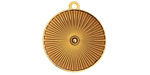 24K Gold (plated) Transparent Golden Enamel Round Radiant Focal 20x23mm