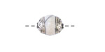 Nepalese White Magnesite & White Brass Bead 12-14x10mm