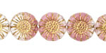 Czech Glass Ballerina w/ Gold Sunflower 13mm