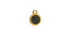 24K Gold (Plated) Transparent Jet Resin Round Focal 8x11mm