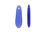 Royal Blue Beach-Style Glass Small Puffed Petal Pendant 7x25mm