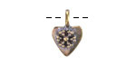 Mykonos Antique Brass (plated) Folksy Heart Focal 11x23mm