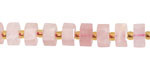Rose Quartz (A) Microfaceted Hexagon Heishi 4x8mm