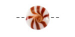 Peppermint Candy Lampwork Glass Focal Bead 15-16mm