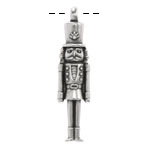 Antique Silver (plated) Nutcracker Pendant 11x45mm