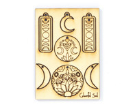 Vintaj Lunar Phase Colourful Soul Wood Jewelry Pop Outs