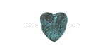 Mykonos Antique Copper (plated) Patina Heart Focal Bead 19mm