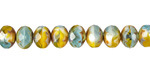 Czech Glass Sunny Coast Picasso Rondelle 6x9mm