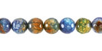 Navy Blue Fire Agate Faceted Round 8mm