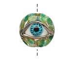 Grace Lampwork Green Eyed Lentil Focal Bead 27-28mm