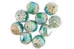 Czech Glass Aquamarine Waters AB w/ Silver Lantern 8mm