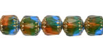 Czech Glass Seaweed w/ Gold Lantern 10mm