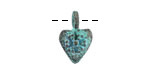 Mykonos Copper (plated) Patina Folksy Heart Focal 11x23mm