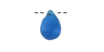 Peacock Blue Beach-Style Glass Teardrop Focal 14x10mm