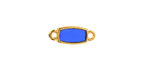24K Gold (Plated) Transparent Cobalt Blue Resin Rectangle Focal Link 16x6mm