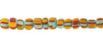 Java Glass Turquoise & Yellow w/ Red Stripes Graduated Gooseberry Beads 3-6x4-6mm