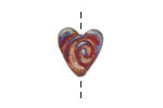 Xaz Raku Stan's Rust Spiral Mini Heart 15mm