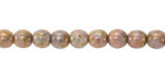 Czech Glass Luster Opaque Gold/Smoky Topaz Round 6mm