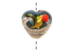 Grace Lampwork Romantic Isle Waves Heart 19-20mm