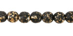 Czech Glass Textured Jet w/ Gold Flecks Round Druk 8mm
