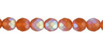 Czech Glass Matte Pumpkin AB Fire Polished Round 8mm