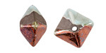 Mykonos Ceramic Raku Metallic Frosted Copper Octahedron Bead 13x15mm