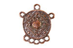 Mykonos Antique Copper (plated) Medallion Multi-Ring Chandelier Focal Link 25x28mm