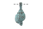 Mykonos Copper (plated) Patina Tibia Shell Charm 12x27.5mm