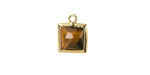 Tiger Eye w/ Gold Finish Faceted Square Focal 10x13mm