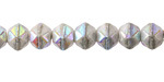 Czech Glass White AB w/ Silver Wash English Cut Bead 8mm