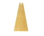 Brass Trapezoid Blank Focal w/ 1mm Drill Hole 33x17mm
