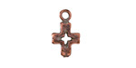 Mykonos Antique Copper (plated) Openwork Cross Focal 11x18mm
