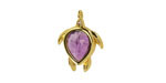 Amethyst w/ Gold Finish Sea Turtle Focal 15x19mm