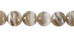 Silver & White Swirl Lampwork Glass Round 10mm